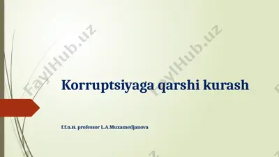 korruptsiyaga qarshi kurash — PPTX