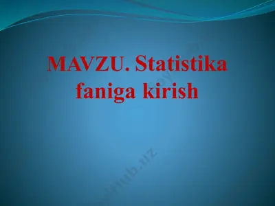 statistika faniga kirish — PPTX