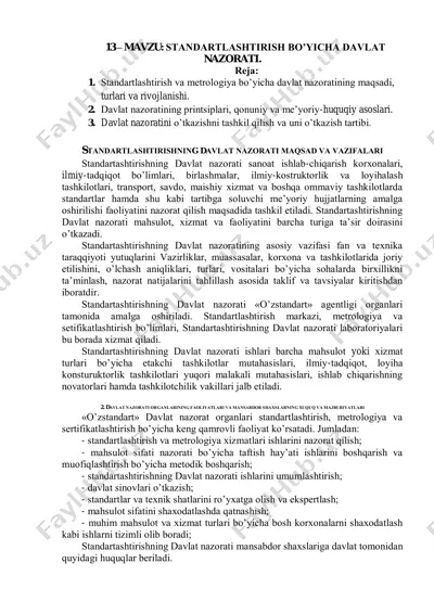 standartlashtirish bo‘yicha davlat nazorati — PDF