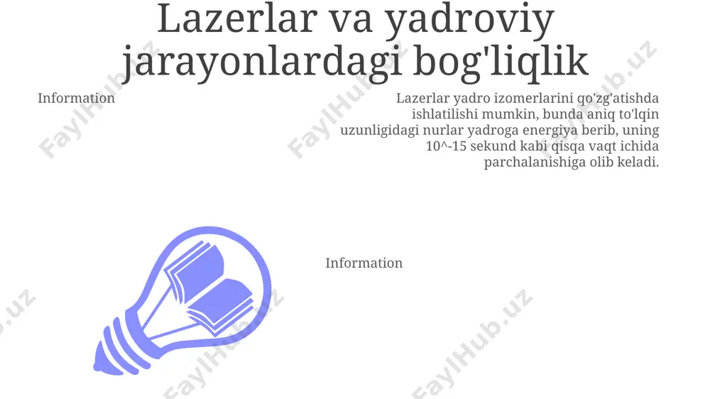 lan birga atom yadrosini tashkil qiladi. neytronlar soni (n) izotoplarni aniqlaydi. masalan, uglerodning 12c, 13c va 14c izotoplari mavjud. e'tiboringiz uchun rahmat @taqdimot_robot image1.jpeg image2.jpeg image3.jpeg