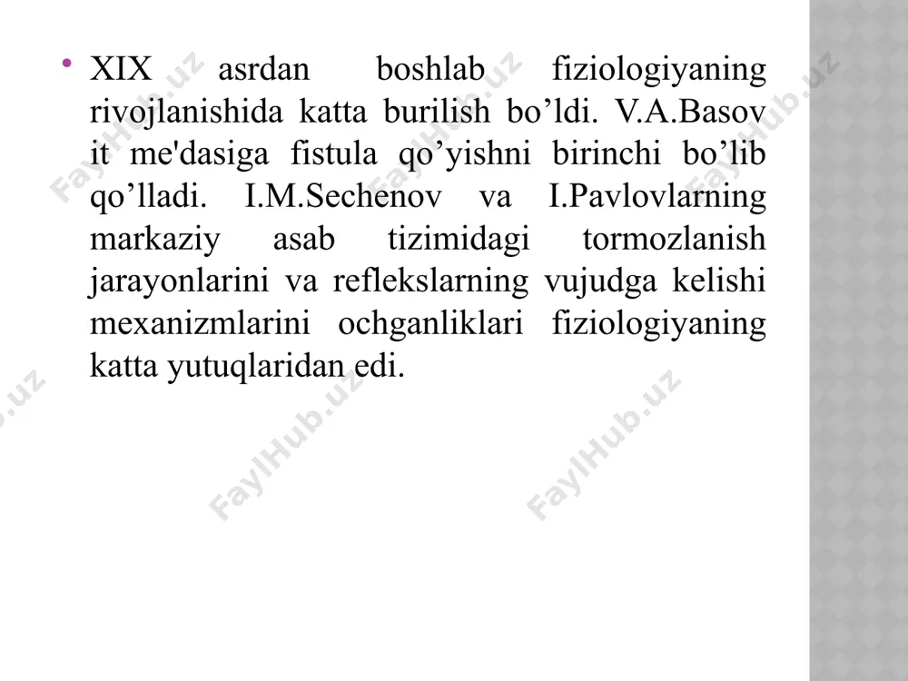 n akademiklar: y.x.to‘rakulov, b.a.tashmuxamedov, d.x.xamidov, a.g.xolmuradov, t.f.aripov, professorlardan: m.m.raximov, a.i.gagelgans, m.u. to‘yichayev, r.n.axmerov, p.b.usmanov, u.z.mirxo‘jayev, r.z. sabirov, m.i.asrarov va boshqalar hisoblanadi. o’sish va rivojlanish bir-biri bilan chambarchas bog’liq bo’lib, ular tufayli organizmdagi barcha son ko’rsatkichlar ma'lum vaqt o’tishi bilan sifat ko’rsatkichlariga aylanadi.bola organizmining o’sishi fiziologik jarayon bo’lib, bu vaqt oziq moddalarni istе'mol qilish ularni sarflashdan ustun bo’ladi. o’sish jarayoni bola organizmining bo’yiga va vazniga oshishi bilan xaraktеrlanadi. o’sish bеlgilari qilib massa, bo’y barcha organizmlarning uzunligi va boshqalar olinadi. bunga suyaklarning o’sishi va yo’g’onlashuvi ham kiradi. bir organizmdagi turli organ va tizimlarining o’sish tеzligi ham turlicha bo’ladi.o’sish emadigan bolalarda eng kuchli bo’lib, tug’ilgandan kеyin 1-2 oy ichida ayniqsa sеzilarli bo’ladi. bolalarda tana va boshning o’sishi turli xil nisbatda bo’ladi. endi tug’ilgan bolalarda bu nisbat 1:4 ni tashkil qilsa, katta odamlarda 1:8 ni tashkil qiladi. 1 yoshlik bola bosh miyasining vazni katta odam bosh miyasi vaznining 2/3 qismini tashkil qiladi. miya vazni …