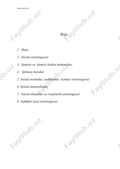 sotsiologiyada maxsus yo`nalishlar — DOC