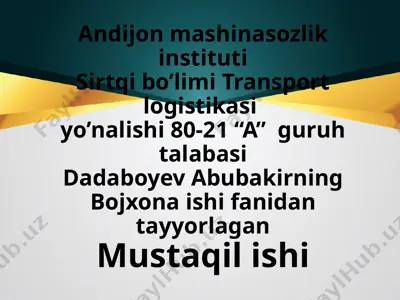 o‘zbekiston respublikasining mustaqil bojxona siyosati — PPTX