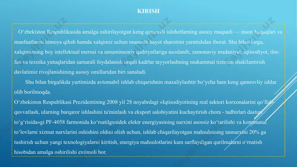 uvchi suv quvuri; 12 - drenaj maydoni; 13 - loyli suv quvuri; 14-ortiqcha suv quvuri. iliq suvni sovutishning bir necha xil usulari mavjud bo‘lib: iliq suv gradirniyaning taqsimlanish qismiga beriladi. ularning tirqishlaridan oqib chiqqan suv mayda sachratuvchi taqsimchalarga uriladi va pastroqda joylashgan maxsus panjaraga kelganda suv parchalanib, yomg‘ir ko‘rinishida xovuzga kelib tushadi. sovituvchi xavo pastdan yuqoriga xarakatlanadi va xovuzga tushayotgan suvni keskin tarzda kesib o‘tadi natijada suvning xarorati pasayadi va taxlil qilinadi. suv sovutish minorasining tashqi ko‘rinishi. frantsiyaning “ac refrigeration sa” kompaniyasi ks1750-qk-185t-b-nue turidagi gradirnya (suv sovitish minorasi). umumiy xususiyatlari: sovutish minorasining chiqishdagi suv harorati: 23 ºc sovutish minorasiga kirishdagi suvning harorati: 35 ºc minoraning suv oqimi sarfi 2000 m3/s qabul qiluvchi namlik harorati 22 ºc taxminan bug‘lanish suvi 14,6 m3/s asosiy texnik ko‘rsatkichlari har bir sovutish minora imkoniyatlar 3,876 kvt. umumiy tashqi o‘lchamlari 7,6x4,025 m umumiy balandligi hovuz balandligi 3,98 m elektr motorning turi: ast 80-125/75 nominal quvvat, vt. …