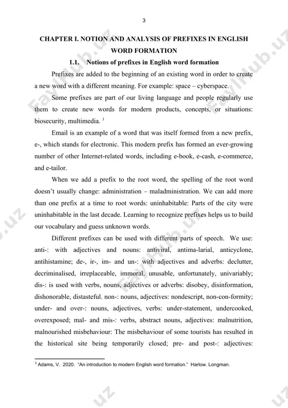 trition, misbehavior, mismanaged, misfortune. the prefixes pre- and post- mean time/before or after: pre-dates, pre-katrina, post-war. for instance, the generation who were born before the war is pre-war. the period of history before written records is prehistoric. a university course taken after you graduate from your initial course is postgraduate. negative/opposites/reverse can be expressed by the prepositions de-, ir-, im-, non-, un-: degenerate, depopulated, detox, irreplaceable, irreversible, immortalised, impossible, non-conformity, non-descript, nonprofit, unknown, unaware, unfortunately. prefixes are word-building morphemes, preceding root and changing the lexical meaning of the word, but in most cases not influencing if the word belongs to a certain lexical-grammatical class. some of the specific characteristics of the english language are that one morpheme words play a great role in the language’s lexicon and also that some parts of the speech are not necessarily defined by its morphological structure. otherwise prefixation took part throughout the history of …