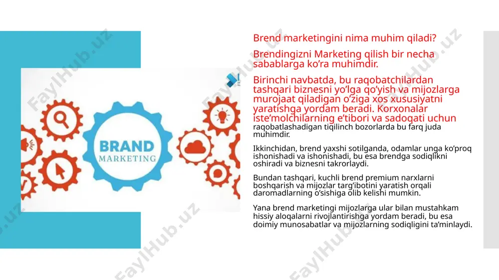 olchilar brend bilan ijobiy tajribaga ega bo'lganda, ular o'z hikoyalarini do'stlari, oilasi va izdoshlari bilan baham ko'rishga intilishadi. brend marketingidagi maqsad va vazifalar qanday brend marketingning turlari reklama: bu televidiniya, radio, bosma ommaviy axborot vositalari, onlayn platformalar va tashqi tabellar kabi turli kanallarda pullik reklama tadbirlarini o’z ichiga oladi. reklama kampaniyalari ko’pincha tovar xabardorligini oshirishga, mahsulot xususiyatlarini targ’ib qilishga yoki brendning qadriyatlari va xabarlarini etkazishga qaratilgan. kontent marketingi kontent marketingi: maqsadli auditoriyani jalb qilish va jalb qilish uchun qimmatli, dolzarb va izchil tarkibni yaratish va tarqatish atrofida aylanadi. kontent turli shakllarda bo’lishi mumkin, jumladan blog postlari, maqolalar, videolar, infografika, elektron kitoblar va ijtimoiy tarmoqlardagi postlar. tajribali marketing: tajribali marketing iste’molchilarni shaxsiy va hissiy darajada jalb qiladigan unutilmas brend tajribalarini yaratadi. ijtimoiy media marketingi ijtimoiy media marketingi: facebook, instagram, tvitter, linkedin va tiktok kabi ijtimoiy tarmoq platformalaridan iste’molchilar bilan bog’lanish, brend xabardorligini oshirish va aloqalarni rivojlantirish uchun foydalanadi. brendlar ijtimoiy tarmoqlardan …