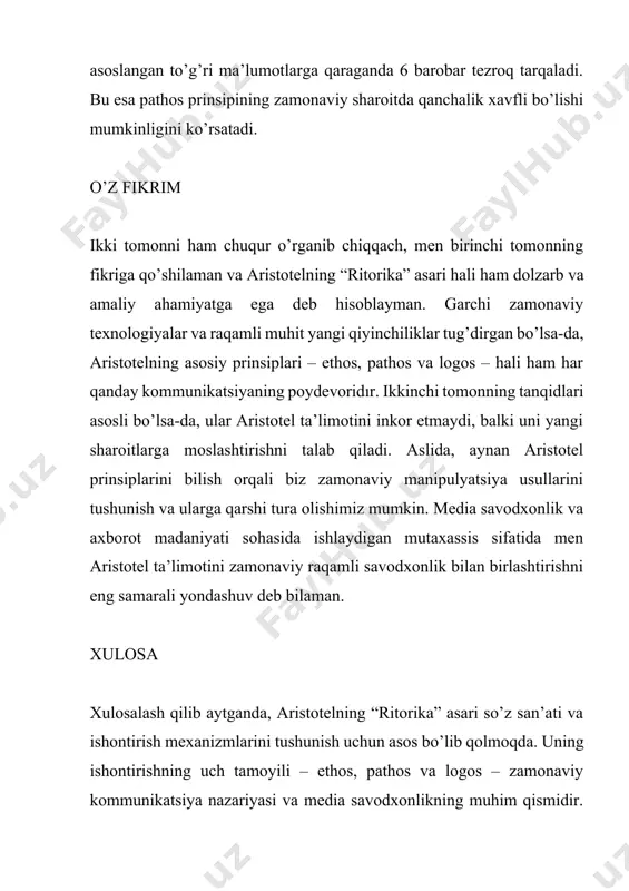 "aristotelning ritorika asari: so'z san'ati tushunchalari" - Page 5