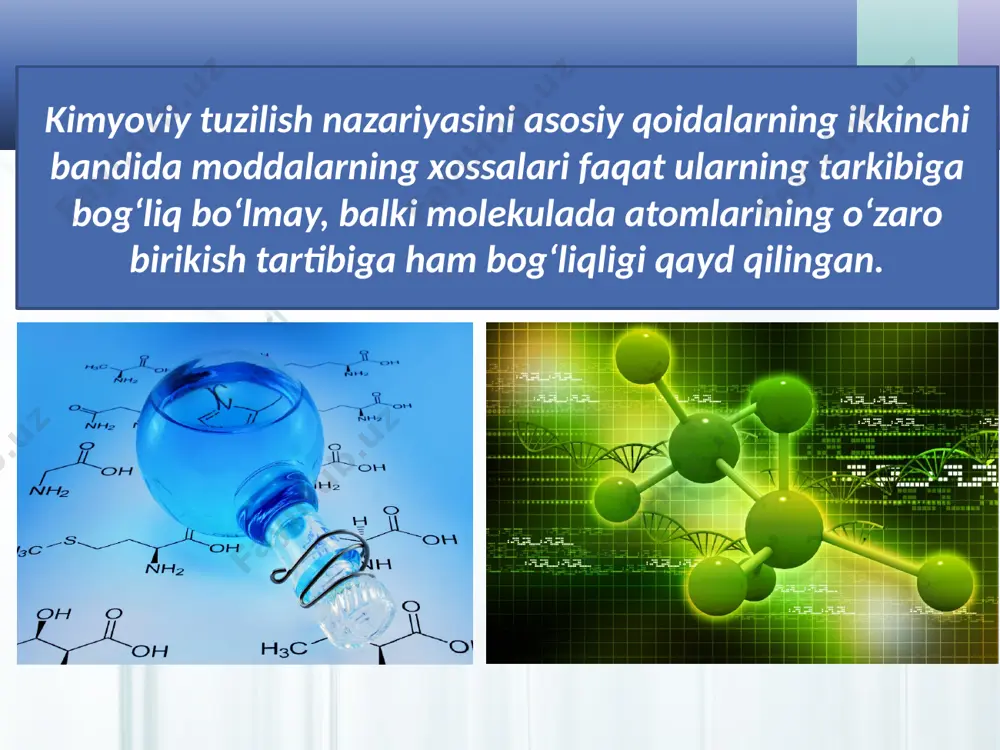 zomeriyasini yana bir ko‘rinishi to‘yinmagan uglevodorodlarda uchraydi va qo‘shbog‘ni yoki uchbog‘ni nechanchi uglerod atomlarida joylashgani bilan farqlanadilar. sinflararo yoki funksional guruhlar izomeridyiamsie tuilmasuemtilieyn formulasi bir xil bo‘lgan, lekin har xil sinfga kiradigan moddalarda uchraydi. image2.jpg image3.png image4.jpeg image5.png image6.png image7.jpeg image8.jpeg image9.jpeg image10.png image11.png image12.jpeg image13.jpeg image14.jpeg image15.png image16.png image17.png image18.gif image19.png image20.jpeg image21.jpeg image1.jpg