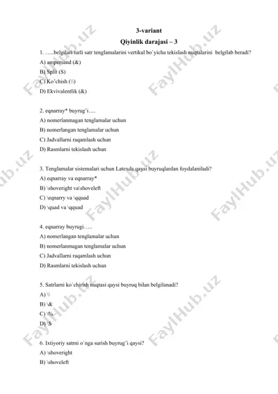 matematika formulalari bilan ishlash — DOCX
