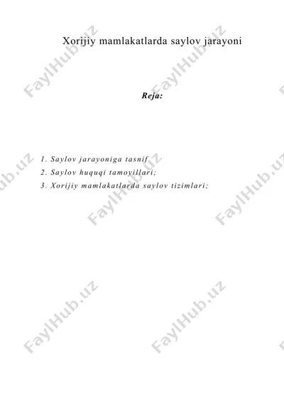 xorijiy mamlakatlarda saylov jarayoni — DOC