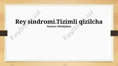 tizimli qizilcha — PPTX