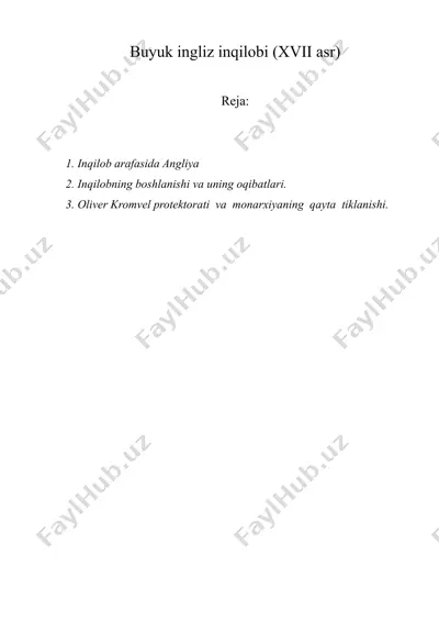 buyuk ingliz inqilobi (xvii asr) — DOC