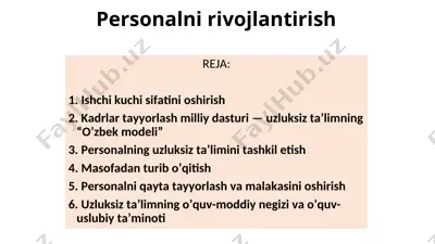 persоnalni rivоjlantirish — PPT