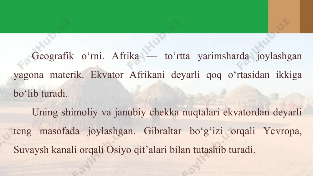 afrika materigining geografik o‘rni va o‘rganilish tarixi 6-sinf - Page 5