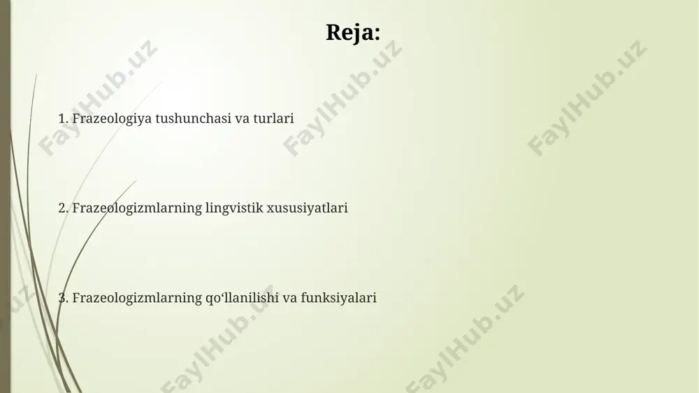 so'zdan iborat) yoki murakkab (3 va undan ortiq so'zlardan iborat) bo'lishi mumkin, bu ularning gapdagi vazifasini belgilaydi. frazeologiyaning ta'rifi va turlari frazeologiya – bu til birliklarining ma’noli bir butun sifatida o‘rganilishini o‘z ichiga olgan lingvistik fan bo‘lib, 2 dan ortiq so‘zdan tashkil topgan va o‘ziga xos ma’noga ega bo‘lgan iboralarni tahlil qiladi. frazeologiyaning o‘rganish obyekti sifatida 1000 dan ortiq turli xil frazeologik birliklarni, jumladan, maqollar, matallar va qoliplashgan iboralarni o‘z ichiga oladi. frazeologik birliklarning 3 asosiy turi mavjud: idiomalar (mutlaqo o‘ziga xos ma’noga ega bo‘lgan iboralar), frazeologik birikmalar (komponentlarining ma’nosi saqlanib qolgan iboralar) va frazeologik yig‘indishlar (asosiy ma’nosi tarkibiy qismlarining ma’nosidan kelib chiqadigan iboralar). frazeologik birliklarning stilistik xususiyatlari frazeologik birliklarning ekspressivligi ularning 2-3 ta sinonimik qatorlarga ega boʻlishi va nutqqa yorqinlik, his-tuygʻularni ifoda etish imkoniyatini berishi bilan belgilanadi. frazeologik birliklarning stilistik xususiyatlarini aniqlashda ularning emotsional yuklamasi va leksik maʼnolarining umumiy sonini hisobga olish muhimdir, bu ularning funksiyasini belgilaydi. koʻpgina frazeologik …
