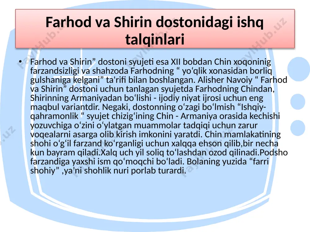 farhod va shirin dostonidagi ishq talqinlari - Page 5