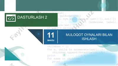 muloqot oynalari bilan ishlash — PPTX