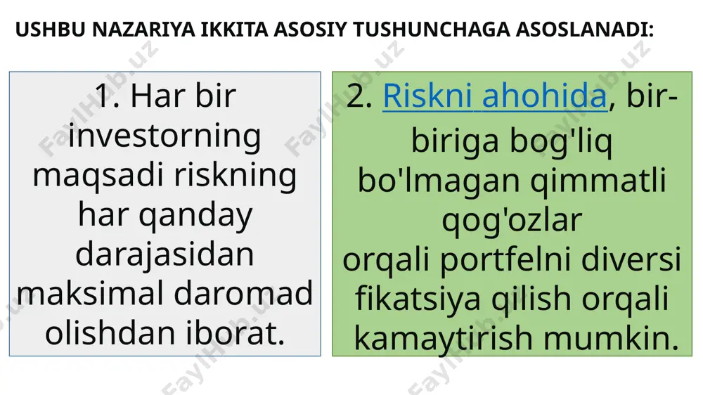 alarning ehtimoliy daromadini hisoblash uchun formuladir. u ushbu daromadni investitsiyalarni bozordagi umumiy tavakkalchilikka, jalb qilingan kompaniyalarning hajmiga va ularning bozorga bo'lgan qiymatlariga solishtirish asosida o'lchaydi. fama frantsuz modeli nima qiladi? fama frantsuz besh faktorli modelidan ilhom olib, biz besh omilga yo'naltirilgan ko'p omilli aktsiyalarni tanlash strategiyasini ishlab chiqishimiz mumkin: hajmi, qiymati, sifati, rentabelligi va investitsiya shakli. image10.gif image11.jpeg image12.png image13.png image14.jpeg image15.jpeg image16.png image17.png image18.jpeg image19.jpeg image20.png image1.jpeg image2.jpeg image3.jpg image5.jpg image7.jpeg image9.jpeg /docprops/thumbnail.jpeg