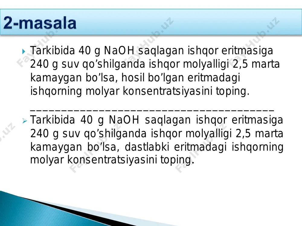 molyal konsentratsiya topish - Page 5