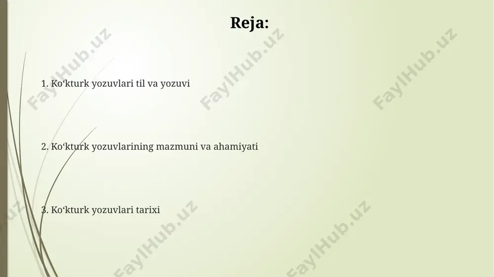 nligini koʻrsatadi. yozuvning oʻngdan chapga yozilishi, ba’zi belgilarning fonetik va semantik ma’nolarga ega boʻlishi, shu jumladan, 10 dan ortiq xatoliklar mavjudligi, matnlarning aniq talqinini qiyinlashtiradi. geografiya va tarqalishi yozuvlarning tarqalishi, 7-asrda koʻk turk xokimiyati ostidagi 50 dan ortiq joylarda topilgan arxeologik dalillarga asoslanib, keng hududni qamrab olganini ko'rsatadi, jumladan orxon va yenisey daryolari havzalari. yozuvlarning geografik tarqalishi, koʻk turk imperiyasi chegaralarini aniqlashda muhim rol oʻynaydi, chunki ularning topilgan joylari, masalan, baykal koʻli atroflari va gʻarbiy moʻgʻuliston, imperiyaning siyosiy ta'sir doirasi haqida ma'lumot beradi. koʻk turk yozuvlari geografik jihatdan asosan moʻgʻuliston, xitoyning ichki hududlari va qozogʻistonning shimoliy qismlariga, taxminan 7-8 asrlarga toʻgʻri keladigan 3000 kvadrat kilometrlik hududni qamrab olgan. koʻktürk yozuvlari tarixi кўктурк ёзувларидаги маълумотлар империянинг сиёсий ташкилоти, ҳарбий юришлари ва 7-асрдаги маданий ҳаёти ҳақида муҳим маълумотлар беради. бу ёзувларда туркий тилнинг энг эски ёдгорликларидан бири саналган, эрамизнинг 6-асрларидан бошлаб 100 йил давомида ишлатилган руник алифбодан фойдаланилган. кўктурк ёзувлари 7-8-асрларга мансуб …