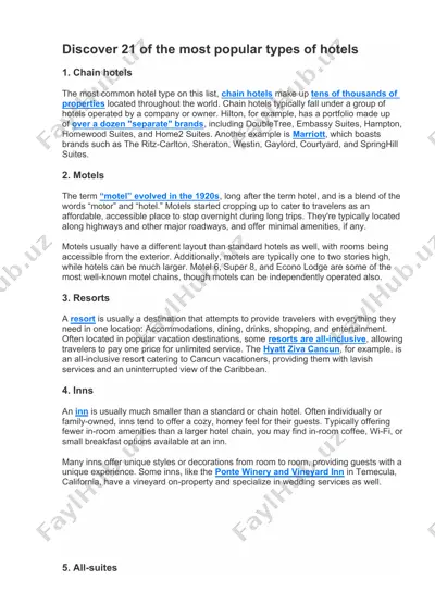 hotels — DOCX