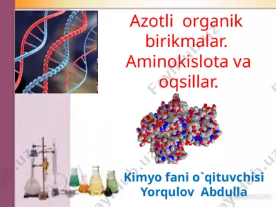 azotli organik birikmalar, aminokislotalar va oqsillar — PPTX