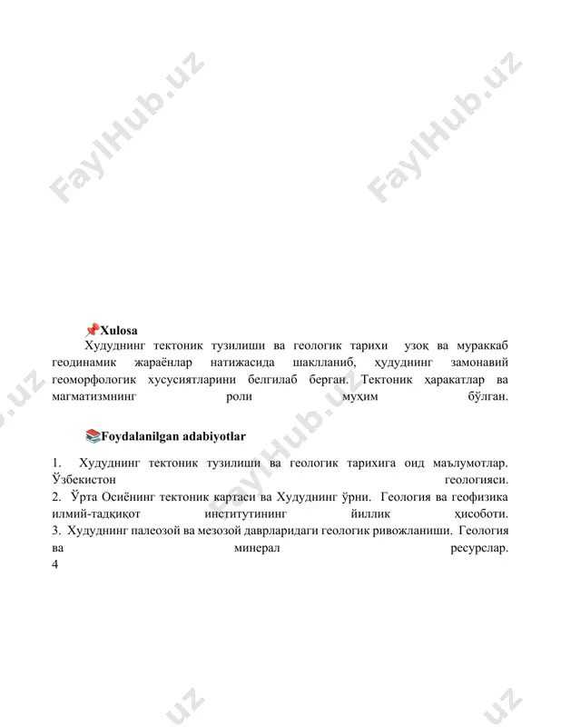 hududning tektonik tuzilishi va geologik tarixi - Page 5