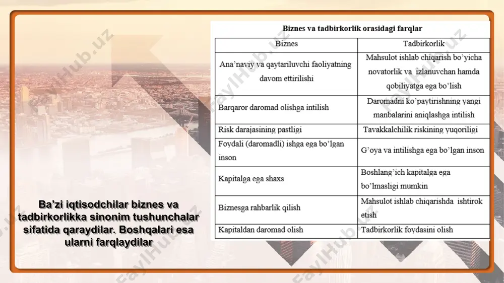 ’sir qiluvchi omillarni, shu bilan birga, xo’jalikning umumiy ahvoli, tuzilmaviy siljishlar 01 investitsion faollik, fan-texnika taraqqiyotining iste’molchi va ishlab chiqaruvchilarga ta’sir ko’rsatishi 03 an’anaviy mahsulotlardan tashqari korxonaning barqarorligi 02 raqobatbardoshligiga olib keluvchi «pioner» (yangi) mahsulot ishlab chiqarish istiqbolida yuzaga kelishi mumkin bo’lgan holatlarini belgilashdadir 04 zamonaviy sharoitlarda rejalashtirishning quyidagi vazifalari alohida ahamiyatga ega hisoblanadi: bashoratlash- ishlab chiqarish faoliyatini tahlil qilish asosida hamda barcha omillarni e’tiborga olgan holda ob’ektning kelgusidagi istalgan holatini asoslash initsiatsiyalash-ko’zda tutilgan harakatlarni,loyihalarni va kelishuvlarni faollashtirish hamda rag’batlantirish optimallashtirish-aniq ijtimoiy-iqtisodiy muhitda korxonani rivojlantirishning tanlangan eng samarali va maqbul variantini ta’minlash koordinatsiyalash va integratsiyalash-korxonaning barcha bo’limlari o’rtasidagi o’zaro aloqalarni hamda hamkorligini ta’minlash asosida ular faoliyatini yagona maqsadga yo’naltirish tartiblashtirish- yagona tartibni shakllantirish asosida ma’suliyali va samarali faoliyatni tashkil etish zamonaviy sharoitlarda rejalashtirishning quyidagi vazifalari alohida ahamiyatga ega hisoblanadi: nazorat- rejani bajarilishini kuzatish va o’rganish asosida kamchiliklarni aniqlash hamda ularni bartaraf qilish yo’llarini aniqlash tarbiyalash va o’qitish- rejalashtirilgan harakatlar orqali …
