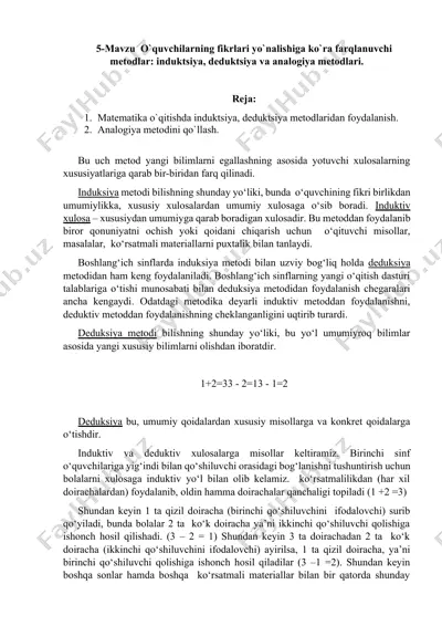 o`quvchilarning fikrlari yo`nalishiga ko`ra farqlanuvchi metodlar — DOCX