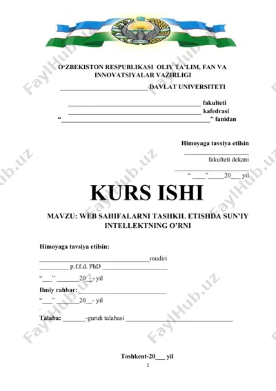 web sahifalarni tashkil etishda sun’iy intellektning o’rni — DOCX