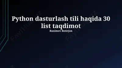 python dasturlash tili haqida 30 list taqdimot — PPTX