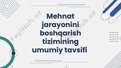 mehnat jarayonini boshqarish tizimi — PPTX
