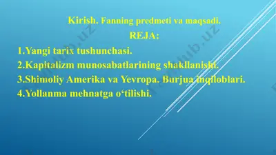 yangi tarix tushunchasi — PPTX