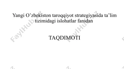 o’zbеkistondagi ta’lim jarayonida pеdagogika ta’lim muassasalari faoliyati va o‘rni — PPTX