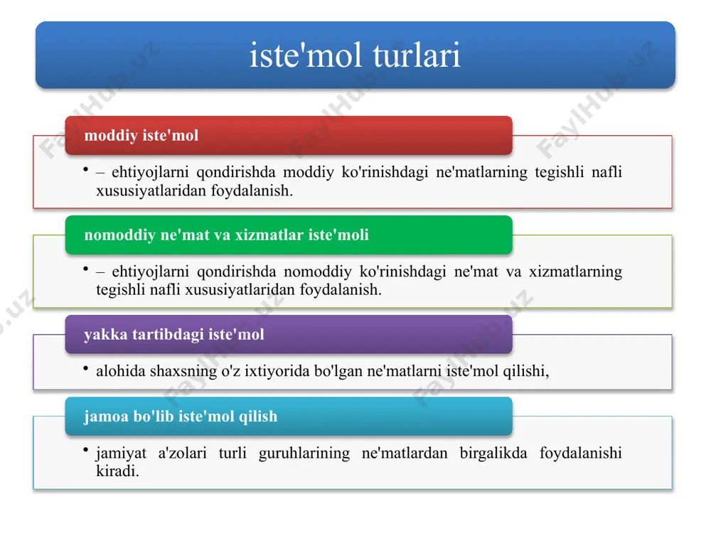 omillari va samaradorligi jamg'arish – milliy daromad bir qismining asosiy va aylanma kapitallarni, shuningdek, ehtiyot zaxiralarini ko'paytirish uchun sarflanishidir. jamg'arish turlari ishlab chiqarish maqsadidagi jamg'arish jamg'arilgan mablag'larning moddiy ishlab chiqarish sohasining asosiy kapitallarini va aylanma mablag'larini kengaytirishga ketadigan qismi ishlab chiqarish sohasidagi jamg'arish summasini hosil qiladi. ishlab chiqarish sohasidagi jamg'arish iqtisodiy o'sishning muhim omilidir. noishlab chiqarish maqsadidagi jamg'arish ijtimoiy-madaniy sohadagi jamg'arish (noishlab chiqarish jamg'arishi) uy-joy fondini, kasalxonalar, o'quv muassasalari, madaniyat, sog'liqni saqlash, sport muassasalari, ya'ni nomoddiy ishlab chiqarish tarmoqlarini kengaytirish, rekonstruktsiyalash, yangilashga sarflanadi. jamg'arish normasi bevosita jamg'arish summasining butun milliy daromad hajmiga nisbati bilan aniqlanadi: jn - jamg'arish normasi; js - jamg'arish summasi; md - milliy daromad. nominal investitsiya pul mablag'lari ko'rinishidagi investitsiya real investitsiya pul mablag'lariga sotib olish mumkin bo'lgan investitsion resurslar 3. investitsiyalar va uning darajasini belgilovchi omillar investitsiyalar – asosiy va aylanma kapitalni qayta tiklash va ko'paytirishga, ishlab chiqarish quvvatlarini kengaytirishga qilingan sarflarning pul shaklidagi ko'rinishidir investitsiya …