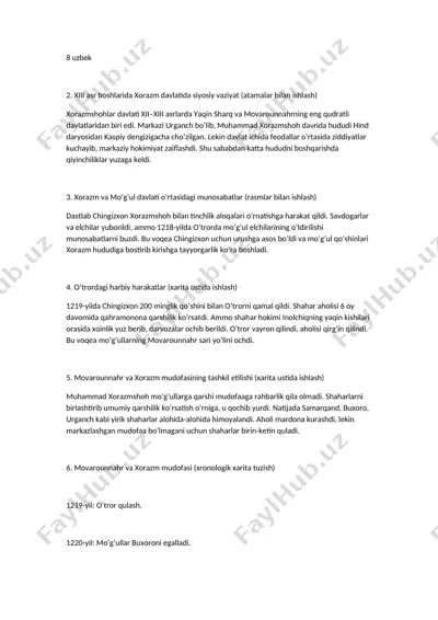 xorazm davlati tarixi — DOCX