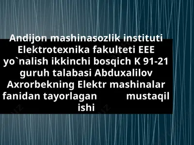 transformatorlar haqida umumiy tushunchalar — PPTX