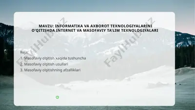 masofaviy o'qitish — PPTX