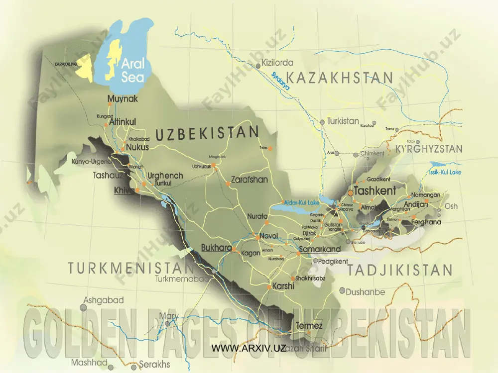 radigan sho`rtan gaz-kimyo majmuasi qurilmoqda. www.arxiv.uz www.arxiv.uz o`zbekiston kimyo sanoati korxona va birlashmalarida xitoy, aqsh, yaponiya, germaniya va italiya firmalari bilan hamkorlikda mahalliy xom ashyolardan yangi-yangi mahsulotlar ishlab chiqarish, sanoat chiqindilarini qayta ishlashni avtomatlashtirish, kimyo sanoatining eksport imkoniyatini kengaytirish, qo`shma korxonalar qurish sohasida juda katta ishlar amalga oshirilmoqda. jumladan, qizilqum fosforit kombinati (quvvati 210 mln. tonnalik), qo`ng`irot kaustik soda zavodi, tubatagan kaliy o`g`itlar zavodi hamda ko`pgina qo`shma korxonalar jadal sur`atlar bilan qurilmoqda. www.arxiv.uz www.arxiv.uz foydalanilgan adabiyotlar ro`yxati: karimov i.a. o`zbekiston xxi asr bo`sag`asida: xavfsizlikka tahdid, barqarorlik shartlari va taraqqiyot kafolatlari .–t.: 1997. karimov i.a. o`zbekiston "milliy" istiqlol, iqtisodiyot, siyosat, mafkura. t., 1996. abirqulov q. iqtisodiy geografiya. t., 2004. алаев э.б. социально-экономическая география. понятийно-терминологический словарь. – м.: мысль, 1983. akramov z.m. o`zbekiston respublikasi iqtisodiy va ijtimoiy geografiyasi o`quv dasturi. t., 1992. asanov g.r. sotsial-iqtisodiy geografiya: termin va tushunchalar izohli lug`ati. - t.: o`qituvchi, 1990. asanov g.r., nabixonov m., safarov i. o`zbekistonning …
