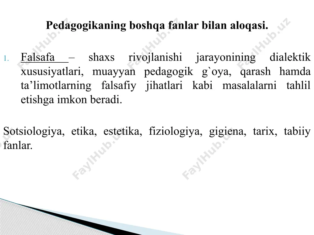 аsаridа tilgа оlаdi. lekin kоmenskiy “didаktikа bu fаqаt tа’limginа emаs, bаlki tаrbiyalаsh hаm”, deb tа’kidlаydi. mаzkur аsаrdа оlim tа’lim nаzаriyasining muhim mаsаlаlаri: tа’lim mаzmuni, tа’limning ko`rgаzmаliligi, ketmа-ketligi kаbi tаmоyillаri, sinf-dаrs tizimi bоrаsidа so`z yuritаdi. ta’lim mazmuni tarkibida quyidagilar aks etadi: olam va inson haqidagi bilimlar; faoliyatni amalga oshirish usullari; ijodiy faoliyat tajribasi; atrof-muhitga emotsional-faoliyat tajribasi. 2.ta’lim mazmunini loyihalash tamoyillari; ta’lim mazmunining tashkiliy-jarayon bilan aloqadorlik tamoyili. ta’lim mazmunining yaxlit strukturaga aloqadorlik tamoyili. ta’lim mazmunini insonparvarlashtirish tamoyili. ta’lim mazmunini fundamentallashtirish tamoyili ta’lim mazmunining ketma-ketligi tamoyili. ta’lim mazmunining o‘quvchilar yosh xususiyatlariga mosligi tamoyili. 3.ta’lim mazmunini belgilovchi me’yoriy hujjatlar. ta’lim mazmunini belgilab beruvchi eng asosiy me’yoriy hujjat davlat ta’lim standartidir. o‘quv reja, o‘quv dasturi, malaka talablari umimg tarkibiy qismiga kiradi. «standart» ingliz tilidan tarjima qilinganda «me’yor», «namuna», «andoza», «model» ma’nolarini anglatadi. dts-egallangan bilim, ko’nikma va malakalari darajasiga qo’yiladigan minimal talab. 1999-yil 6-aprelda qabul qilingan. ta’lim mazmuni va o‘quv dasturlari asosida o‘quv materiallari o‘quv-metodik majmuada …