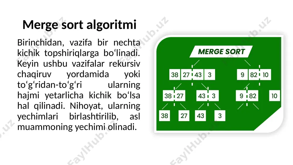 birlashtirib saralash algoritmlari - Page 4