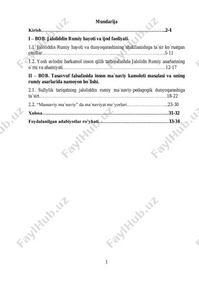 jaloliddin rumiyning ma’naviyati va asarlari — PDF