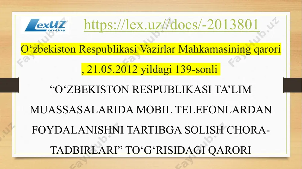 n taqdirda ta’lim muassasasining har qanday pedagog xodimi ta’lim oluvchidan telefonni olib qo‘yish, ushbu nizomni buzganlik holati to‘g‘risida bildirishnoma rasmiylashtirish va uni telefon bilan birga ta’lim muassasasining (fakultetning) direktoriga (dekaniga) yoki direktor (dekan) o‘rinbosariga, keyinchalik uni ota-onalarga (ularning o‘rnini bosuvchi shaxslarga, oliy ta’lim muassasalarida esa - kuratorga) berish, ushbu nizom talablari buzilganligi holatlari to‘g‘risida ogohlantirish berish huquqiga ega. https://lex.uz/docs/-5193564 o‘zbekiston respublikasi vazirlar mahkamasining qarori , 31.12.2020 yildagi 824-sonli “oliy ta’lim muassasalarida ta’lim jarayonini tashkil etish bilan bog‘liq tizimni takomillashtirish chora-tadbirlari” to‘g‘risidagi qarori mavzu: «mаkrоiqtisоdiyot» fаnigа kirish «mаkrоiqtisоdiyot» fаnining prеdmеti vа sub’еktlаri mаkrоiqtisоdiyot fаnining tаdqiqоt usullаri. “rеsurslаr- tоvаrlаr vа хizmаtlаr” hаmdа “dаrоmаdlаr-хаrаjаtlаr”ning dоirаviy оqimi mоdеli “makroiqtisodiyot” fanining tarixi: 1. «mаkrоiqtisоdiyot» fаnining prеdmеti vа sub’еktlаri frаnsiya qirоli lyudоvik xv sаrоyi vrаchi f.kеne 1758 yildа, milliy mаhsulоt ishlаb chiqаrish jаrаyoni pul оqimlаrining dоirаviy аylаnishi sifаtidа tаsvirlаngаn “kеne jаdvаli” ni tuzishdа ilk bоr mаkrоiqtisоdiy tаhlil elemеntlаrini qo’llаdi. “makroiqtisodiyot” fanining tarixi: 1. «mаkrоiqtisоdiyot» fаnining prеdmеti …