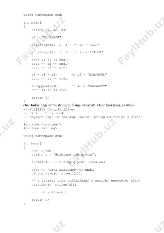 standart kutubxonadagi string sinfi - Page 4