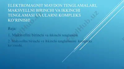 elektromagnit maydonlari — PPTX