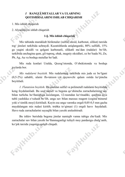 mis ishlab chiqarish — DOCX