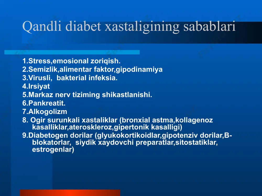 qandli diabet - etiopatogenez, klinika va davosi - Page 5