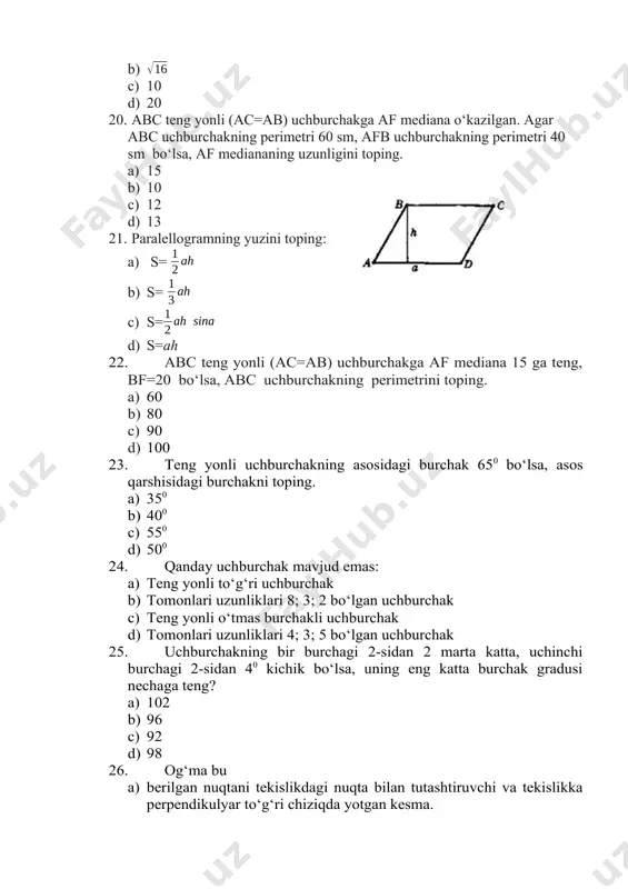 boshlang‘ich matematika kursi nazariyasi oraliq nazorat test javoblari - Page 4