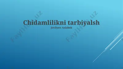 chidamlilikni tarbiyalash — PPTX