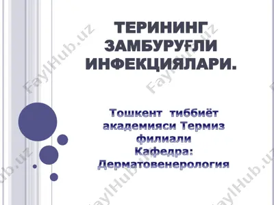 терининг замбурғли инфекциялари — PPT